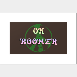 ok boomer - Hippy Mode Peace Stamp Posters and Art